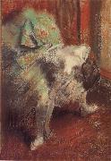 Edgar Degas ballerina in the green dress oil on canvas